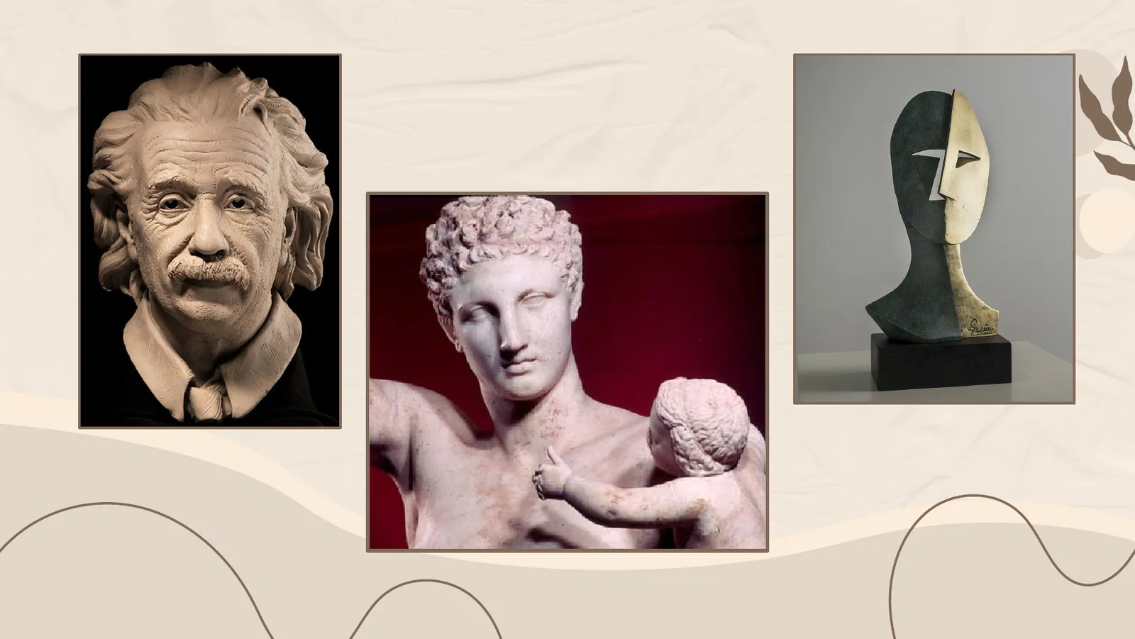 Exemples d'escultures realista, idealitzada i esquemàtica