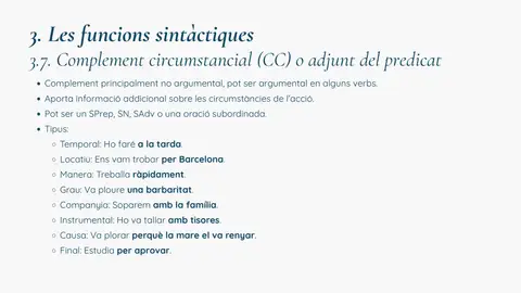 El complement circumstancial (CC)