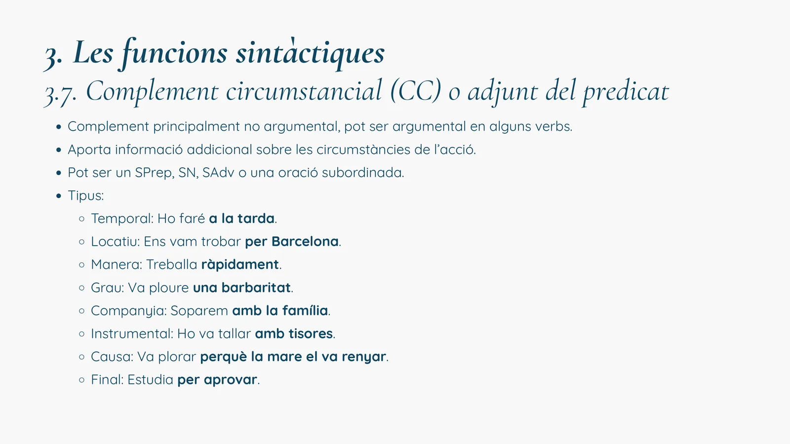 El complement circumstancial (CC)