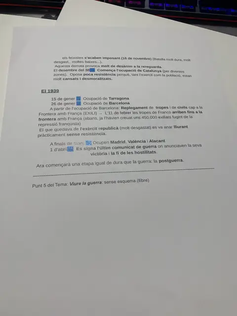 L'ocupació de Catalunya, l'exili de 1939 i el comunicat final de la guerra l'1 d'abril