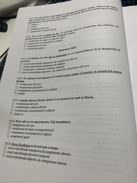 Dossier de subordinació: preguntes de setembre de 2023