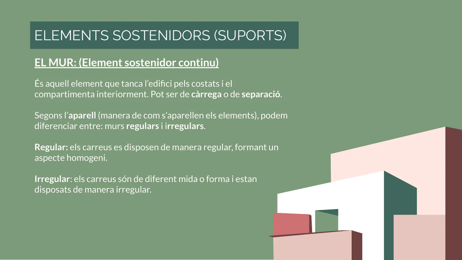 El mur com a element sostenidor continu
