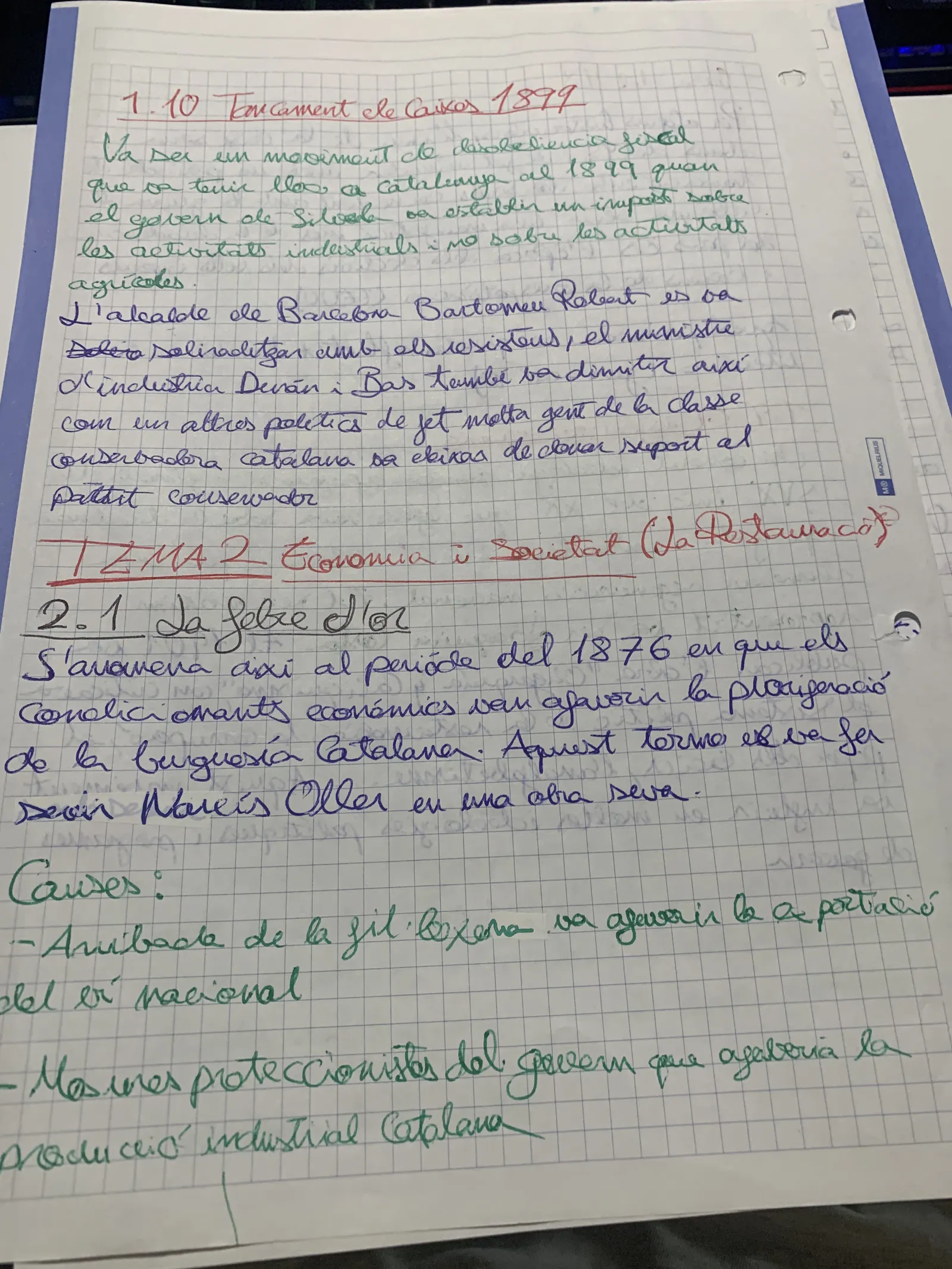 El Tancament de Caixes de 1899 i l'inici del tema 2: la febre d'or i les seves causes