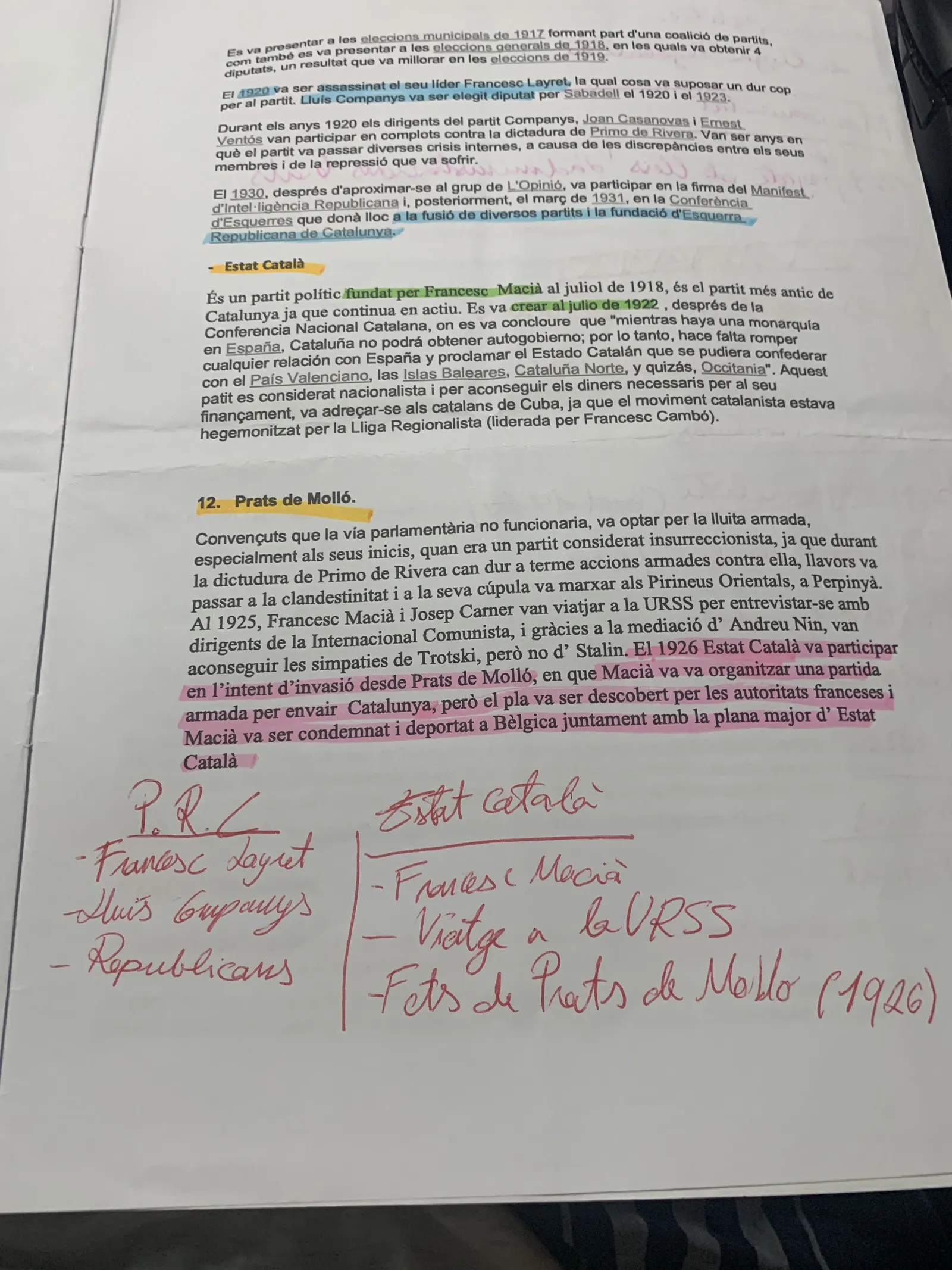 Estat Català de Francesc Macià, el viatge a l'URSS i els fets de Prats de Molló de 1926