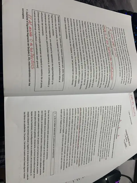 Pregunta 7: comentar un fragmento del Quijote II, 20, con el modelo de examen de 2025
