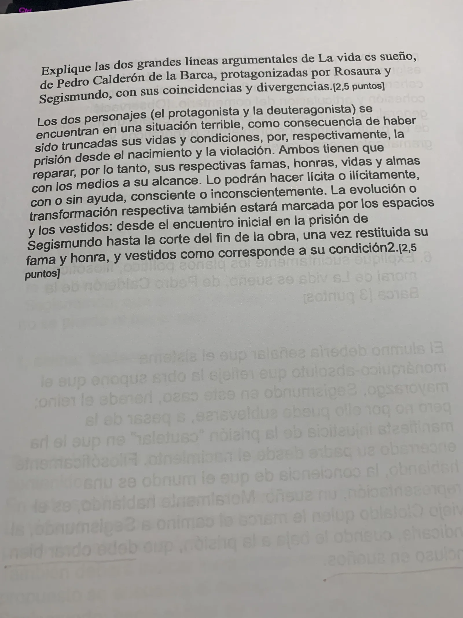 Las dos líneas argumentales de La vida es sueño: Segismundo y Rosaura