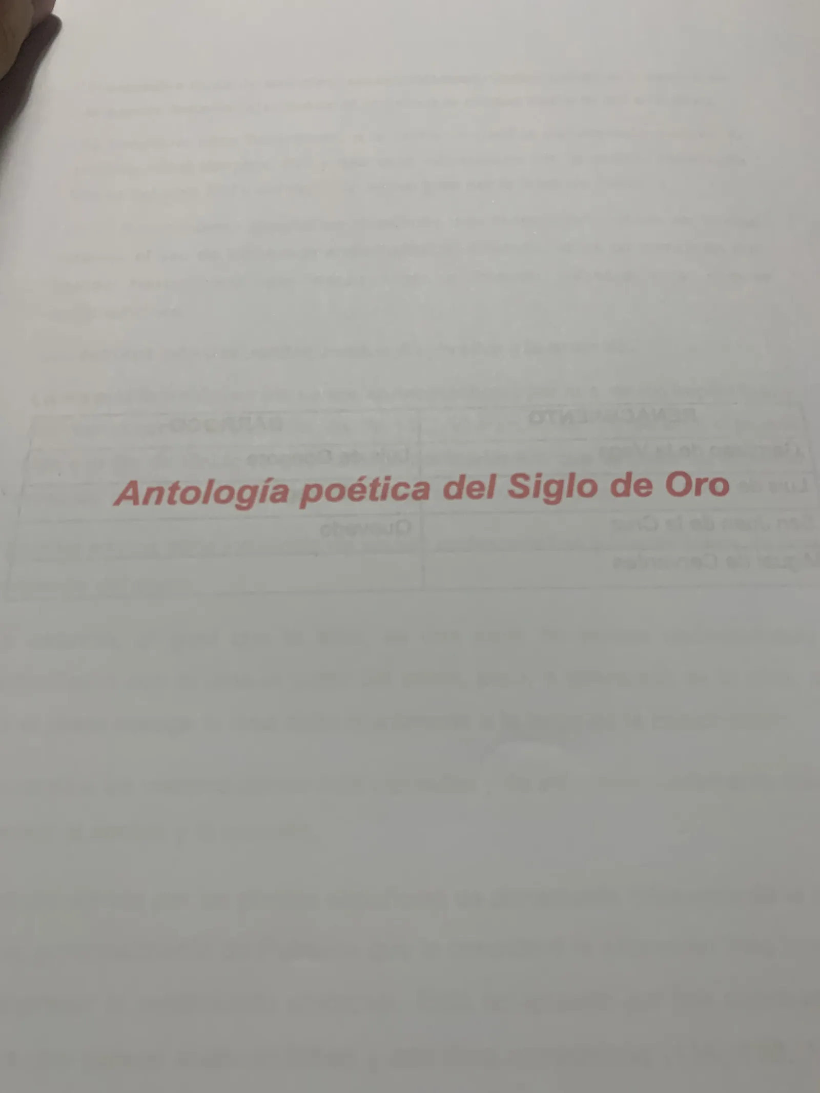 Portada del dossier «Antología poética del Siglo de Oro»