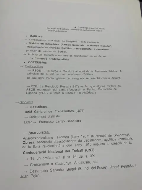 Carlins, PSOE, PCE, la UGT de Largo Caballero i la CNT amb Salvador Seguí