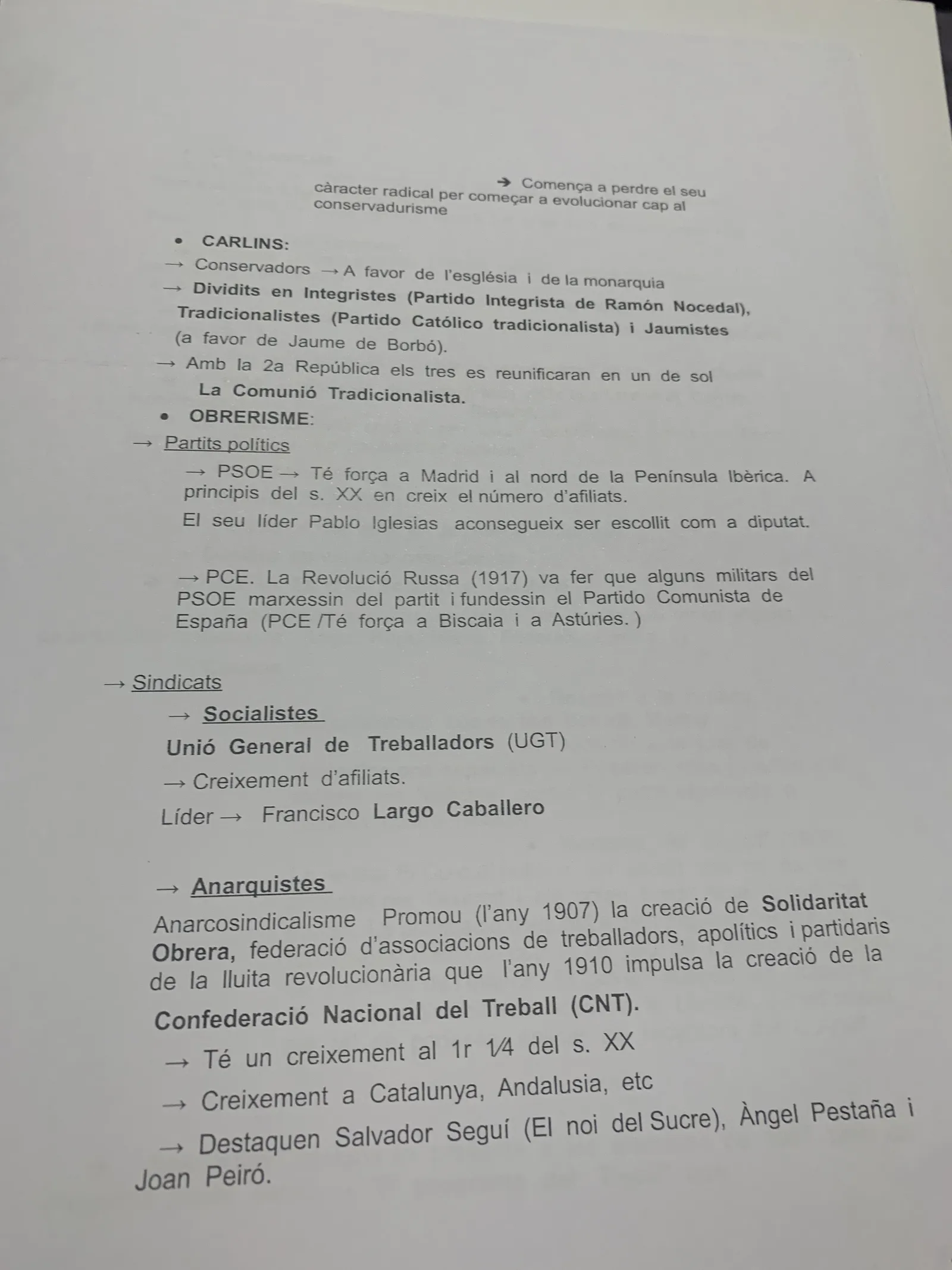 Carlins, PSOE, PCE, la UGT de Largo Caballero i la CNT amb Salvador Seguí