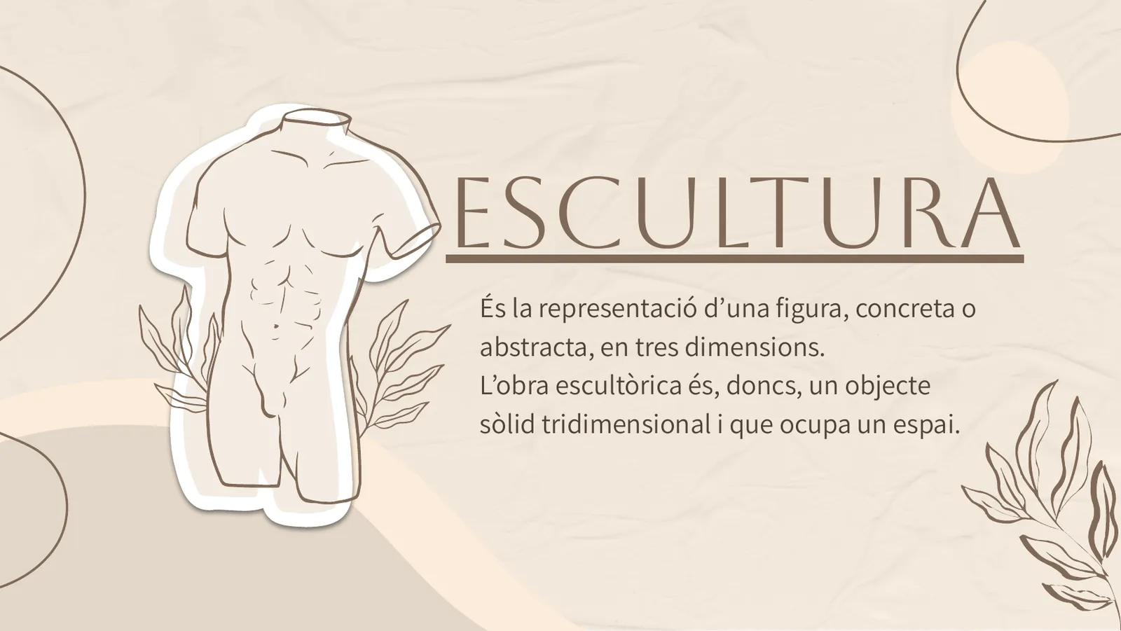 Definició d'escultura com a obra tridimensional