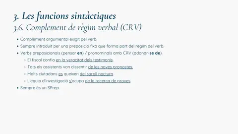 El complement de règim verbal (CRV)