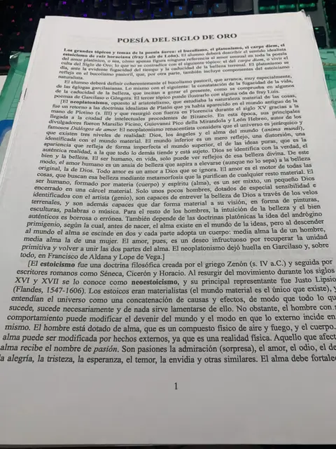 Temas tópicos de la poesía áurea: carpe diem, locus amoenus, neoplatonismo y estoicismo