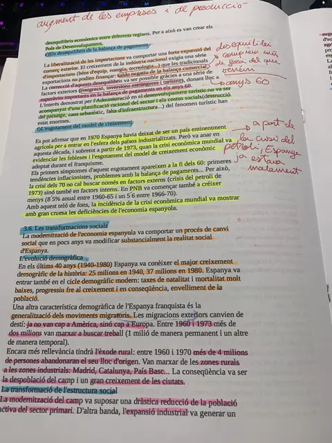 Els desequilibris regionals, l'esgotament del model i les transformacions demogràfiques i migratòries