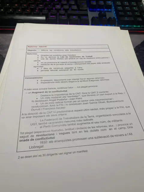 La reforma laboral de Largo Caballero i l'augment de la conflictivitat amb la CNT i la FAI
