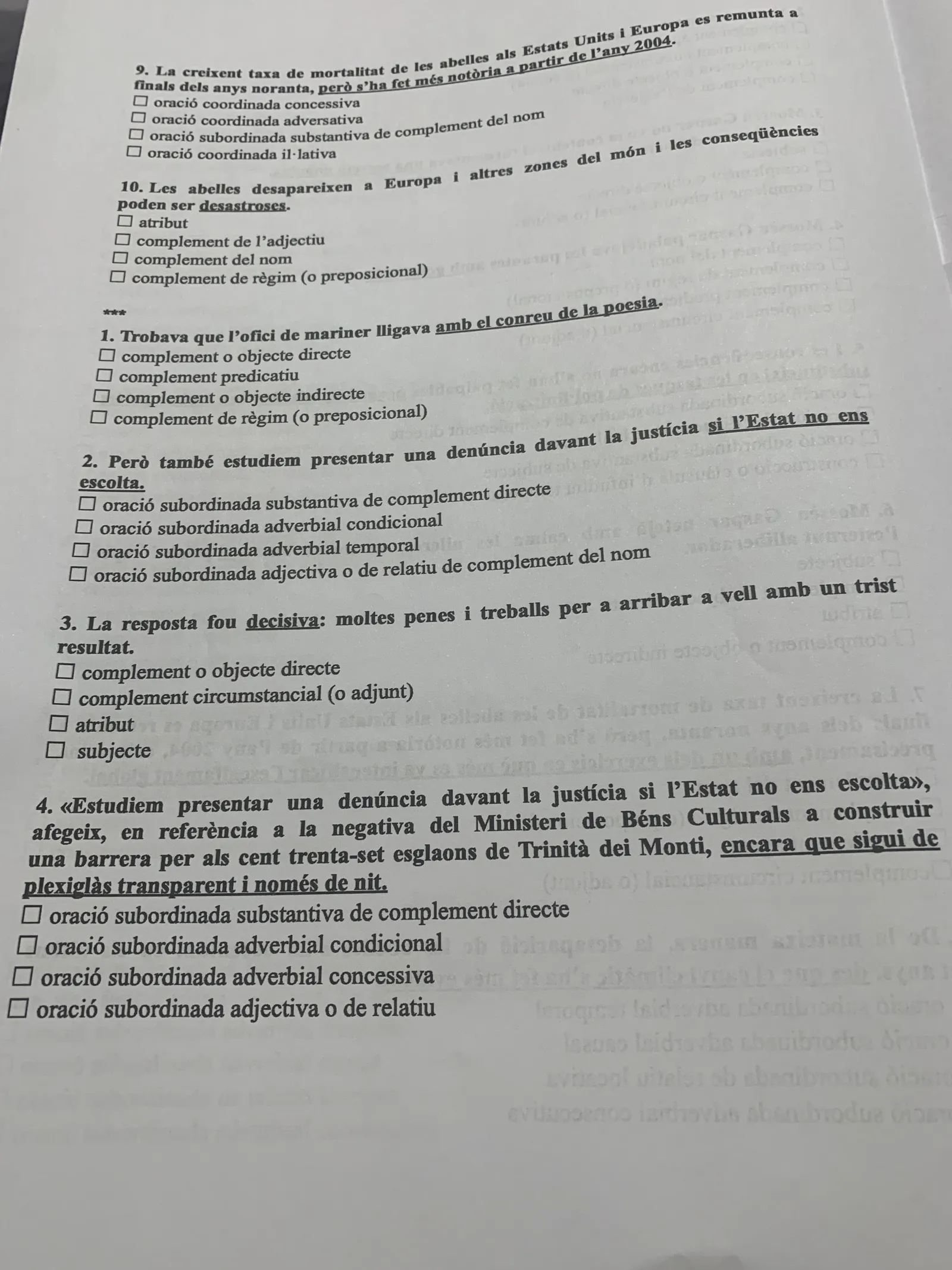 Dossier de subordinació: coordinades i subordinades sobre les abelles i l'ofici de mariner