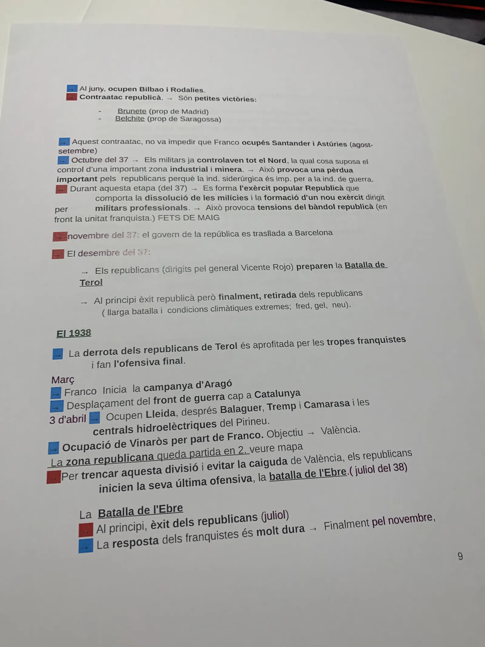 Les campanyes del Nord, la batalla de Terol i la batalla de l'Ebre de 1938