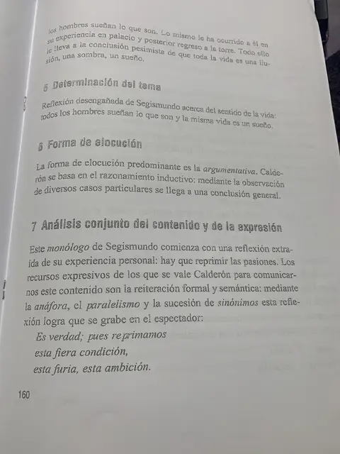 Determinación del tema, forma de elocución argumentativa y análisis conjunto