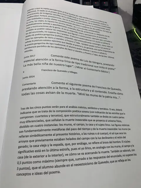 Comentario de «La más bella niña» de Góngora y de «Miré los muros de la patria mía» de Quevedo