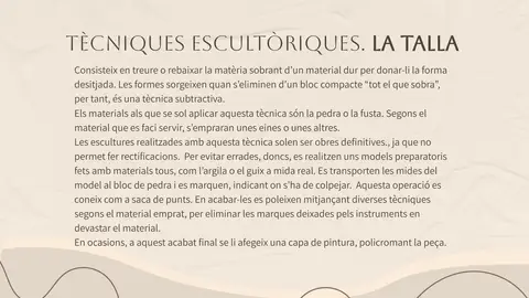 La tècnica de la talla