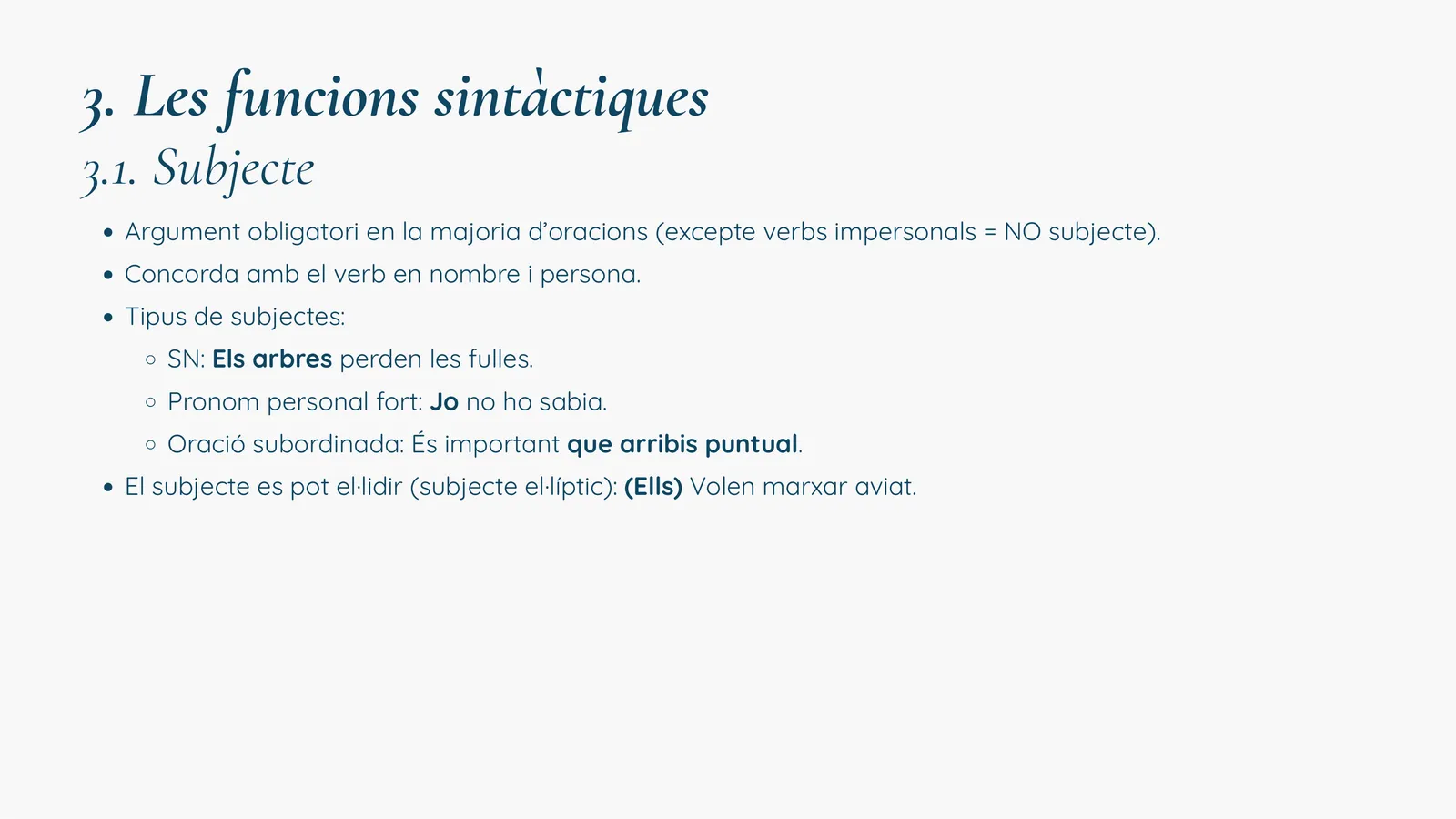 La funció de subjecte