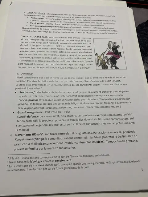 L'ètica platònica, el mite del carro alat i els tres nivells de ciutadans de la polis