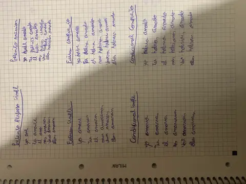 Resto de tiempos compuestos y simples del indicativo del verbo amar