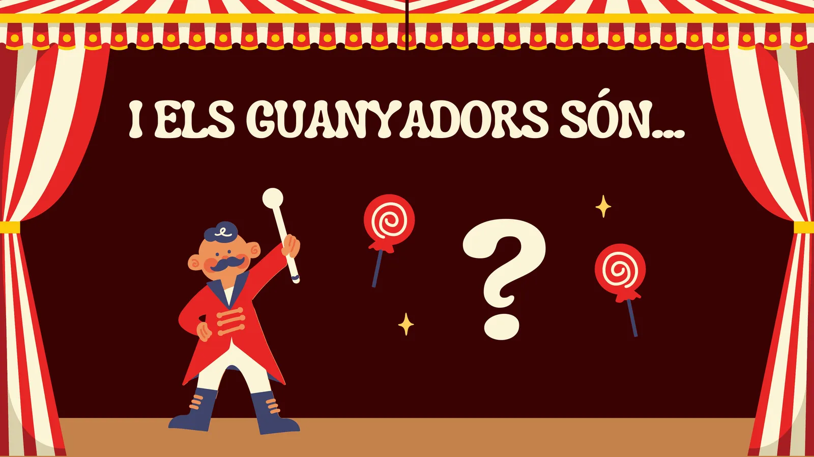Diapositiva decorativa: anunci dels guanyadors del bingo