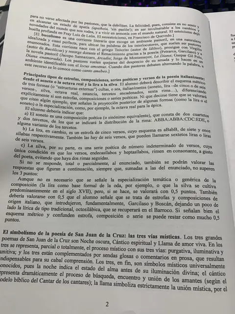 Bucolismo, tipos de estrofa italianizante (soneto, lira, silva) y las tres vías místicas de San Juan de la Cruz