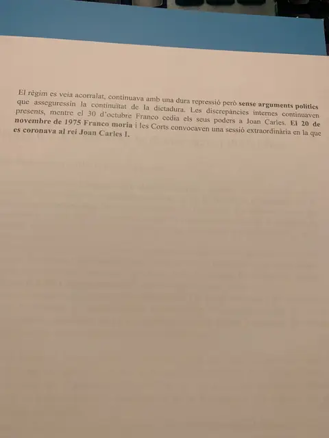 La mort de Franco el novembre de 1975 i la coronació de Joan Carles I