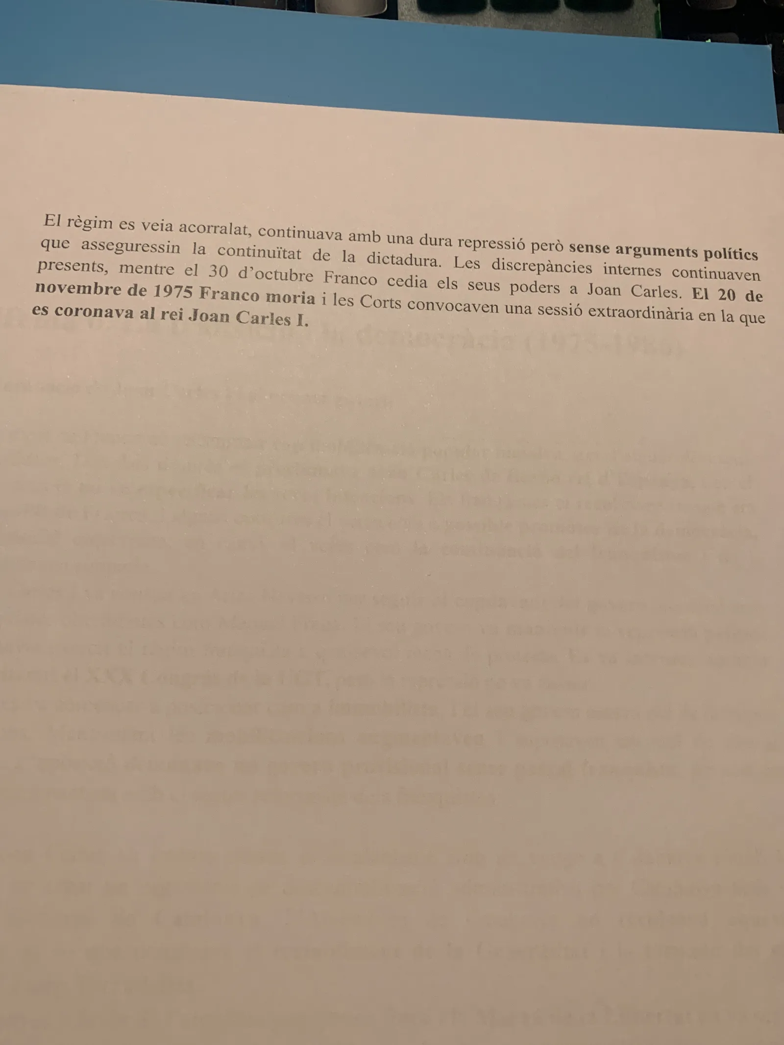 La mort de Franco el novembre de 1975 i la coronació de Joan Carles I