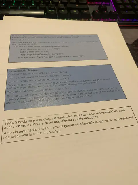 L'aparició de noves forces catalanistes i la guerra del Marroc amb el desastre d'Annual