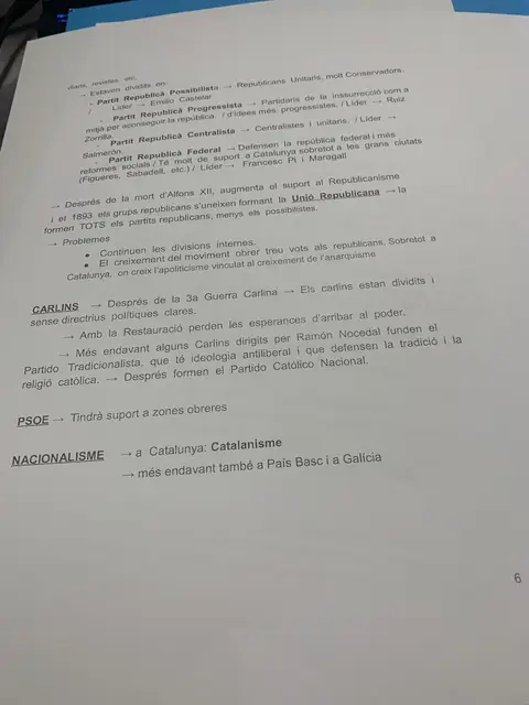 Els partits republicans, els carlins, el PSOE i el nacionalisme com a forces d'oposició