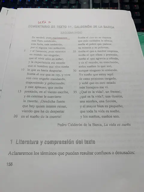 Comentario de texto 11: el monólogo de Segismundo y aclaración de términos