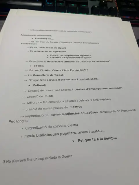 Actuacions econòmiques, socials i culturals de la Generalitat, amb la creació de la UAB