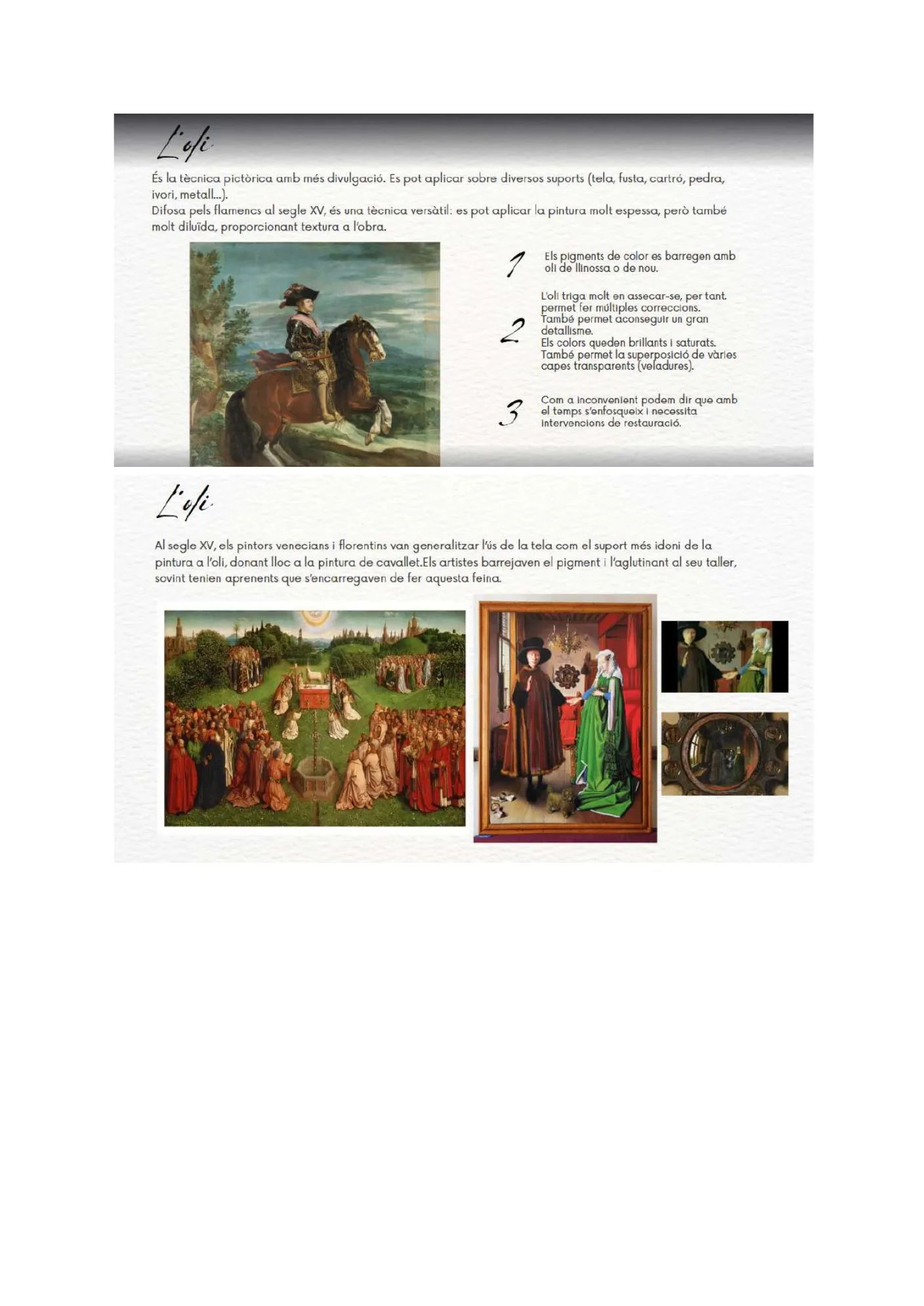 La tècnica de l'oli i la pintura de cavallet flamenca