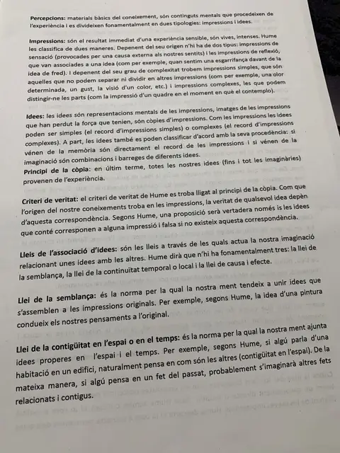 Percepcions, impressions i idees, el principi de la còpia, el criteri de veritat i les tres lleis d'associació