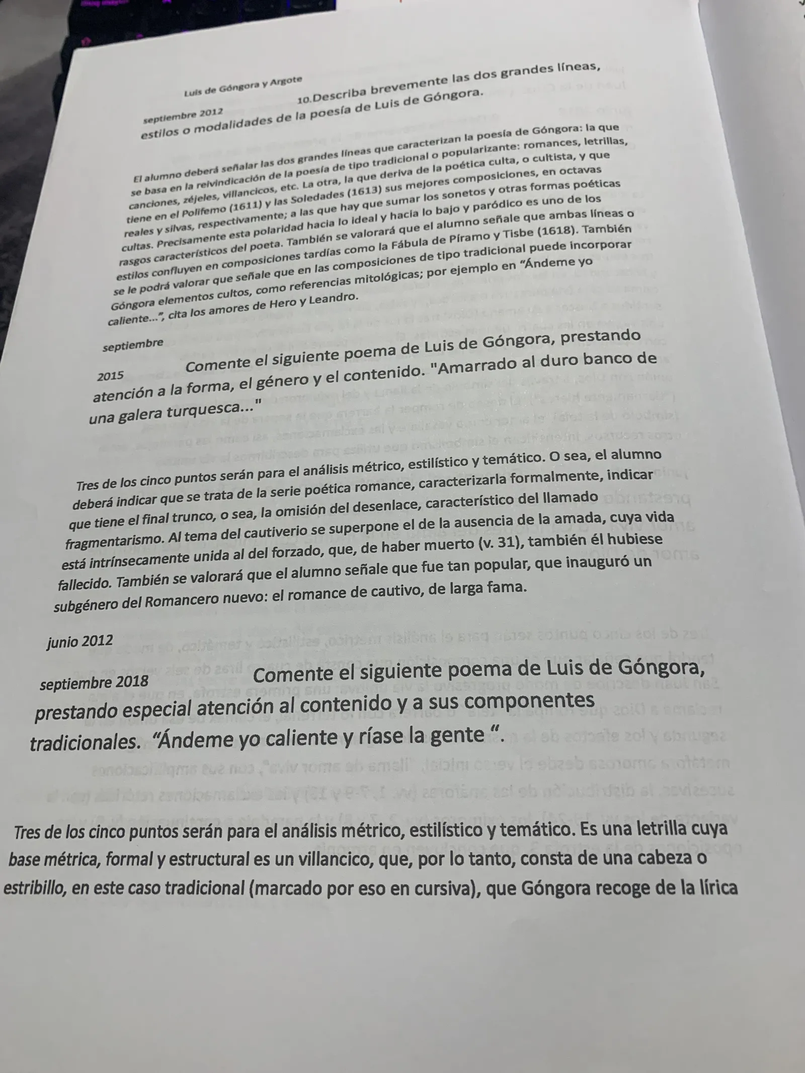 Las dos líneas de la poesía de Góngora y comentario de «Amarrado al duro banco»