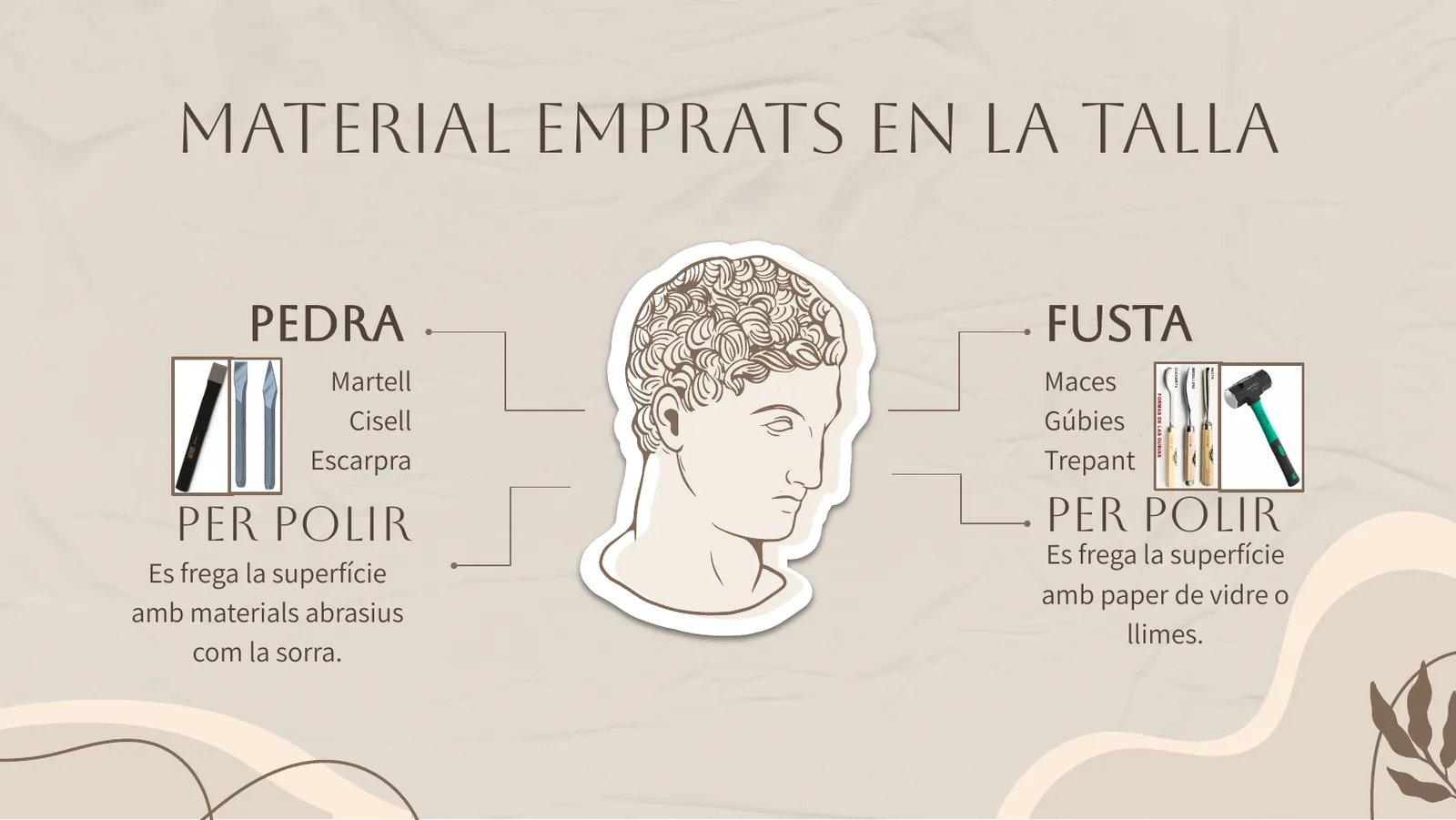 Eines per treballar la pedra i la fusta