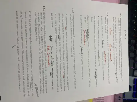 Models d'examen PAU 2025, preguntes 3.2.3 a 3.2.6, amb les esmenes en vermell del professor (mateix full que #1205)