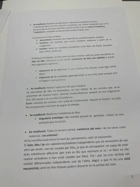 De la tercera a la sisena meditació: l'existència de Déu, el geni maligne i la res extensa