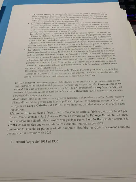 Les reformes militar, religiosa, agrària i autonòmica del Bienni Reformista