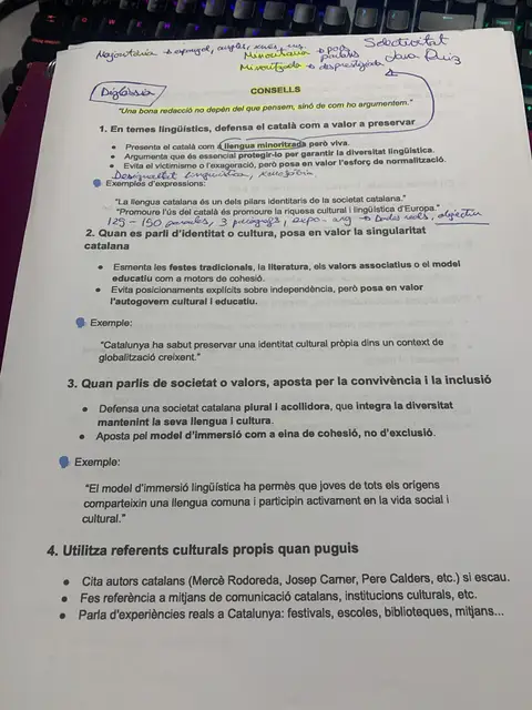 Consells per a la redacció: defensar el català com a valor, identitat, convivència i referents culturals