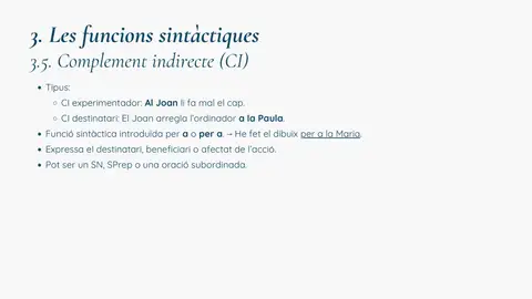 El complement indirecte (CI)