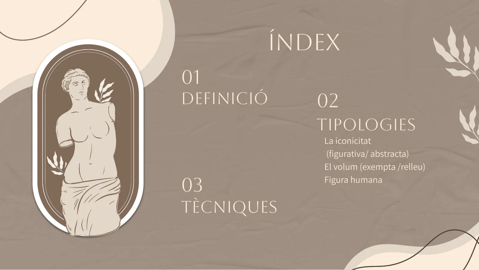 Índex dels continguts del tema