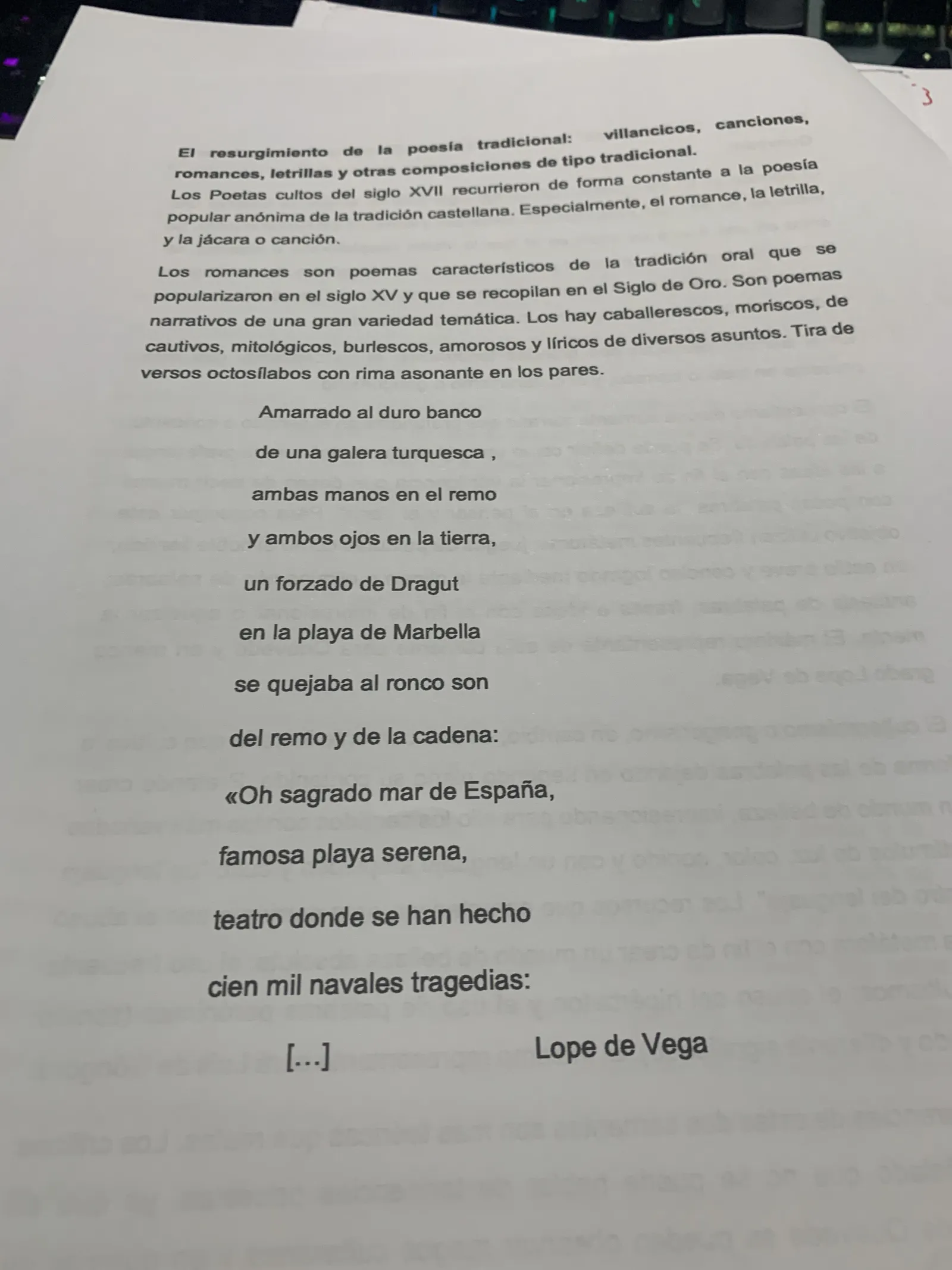 El resurgimiento de la poesía tradicional: villancicos, romances y letrillas, con un romance de Lope