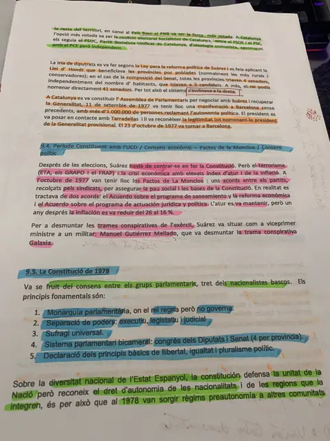 El retorn de Tarradellas, els Pactes de la Moncloa i els principis de la Constitució de 1978