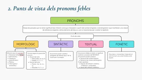 Esquema: els quatre punts de vista dels pronoms febles