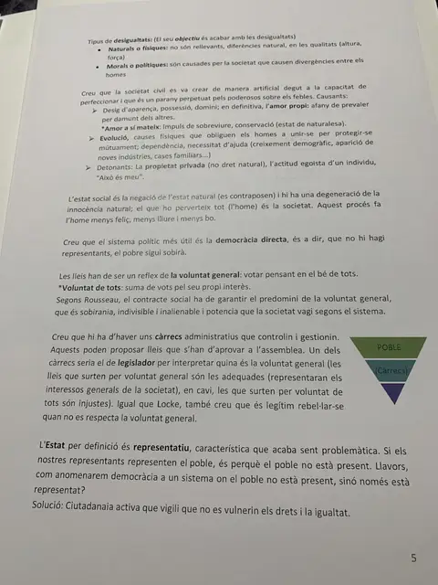 Els tipus de desigualtat segons Rousseau, la voluntat general i el problema de la representació