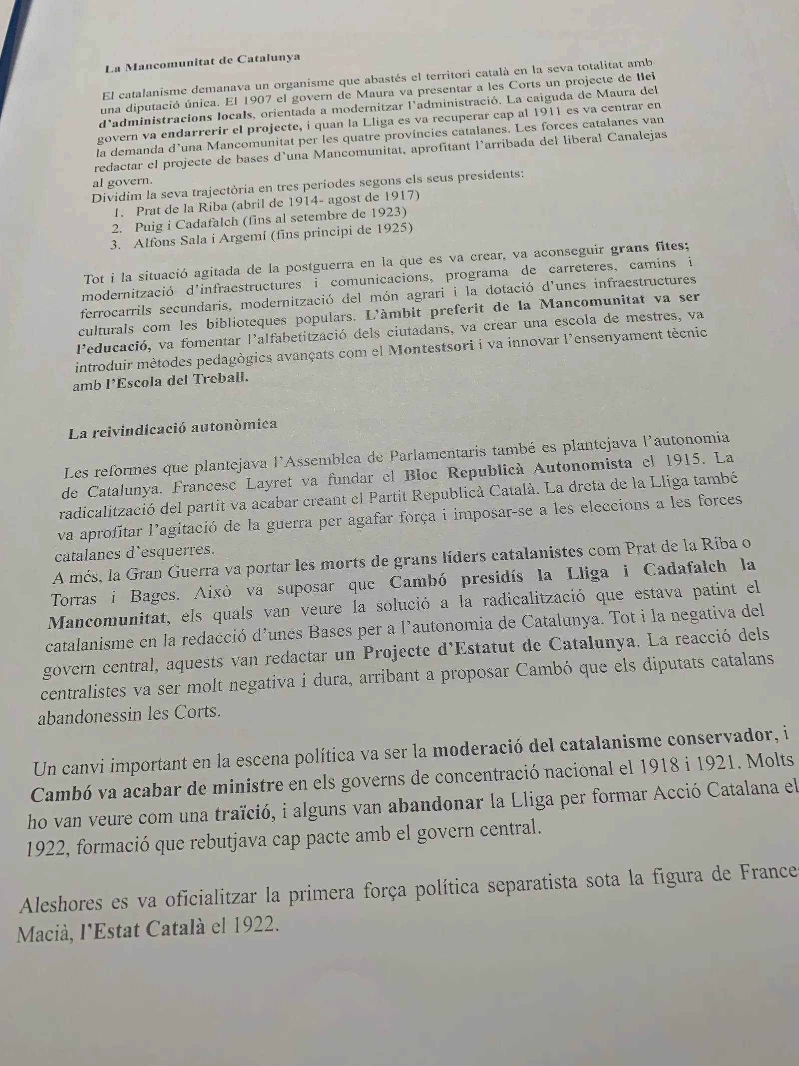 La Mancomunitat de Catalunya, els seus tres presidents i la reivindicació autonòmica