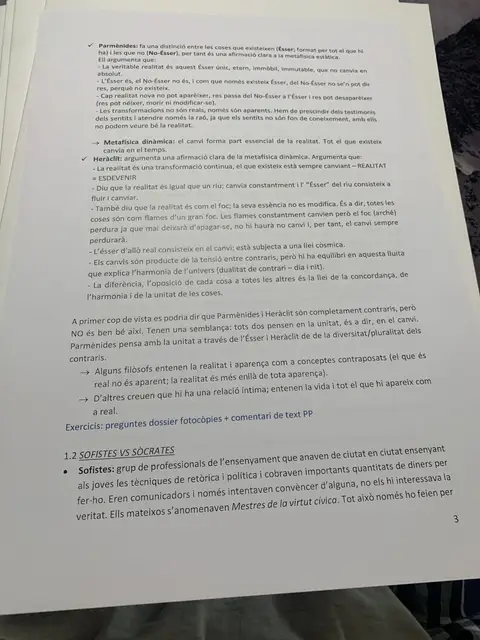 Parmènides i la metafísica estàtica, Heràclit i el canvi, i l'inici dels sofistes contra Sòcrates